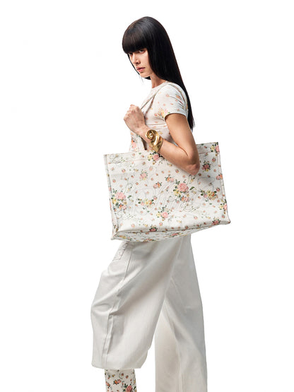 Floral-Printed Tote Bag