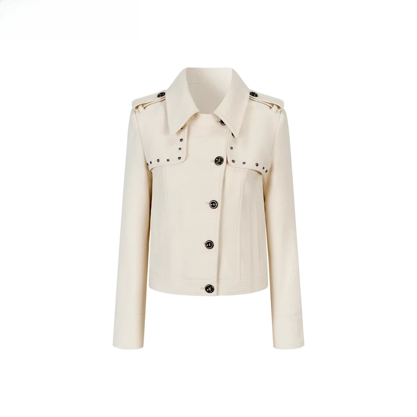 Studded Edge Cropped Fitted Jacket