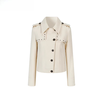 Studded Edge Cropped Fitted Jacket