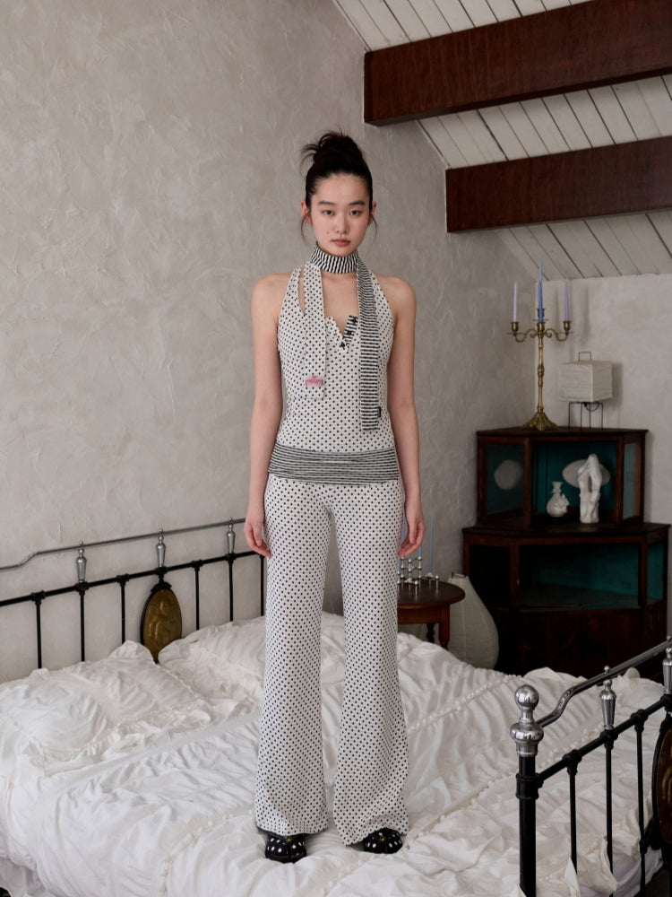 Polka Dot Stripe Double-Sided Tank Top - CHINASQUAD
