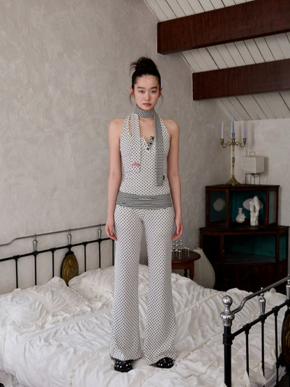 Polka Dot Stripe Double-Sided Tank Top - CHINASQUAD
