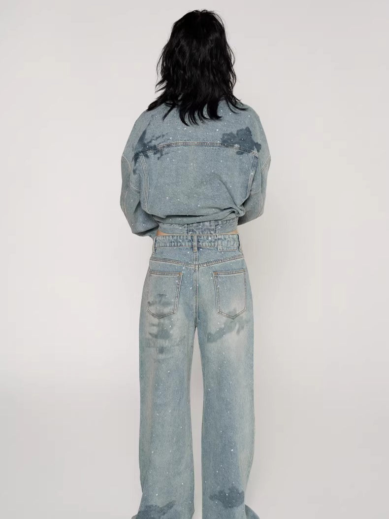 Nautical Map Straight-Leg Denim Jeans