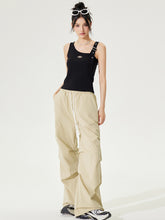 Lace Paneled Pleated Wide-leg Pants - CHINASQUAD