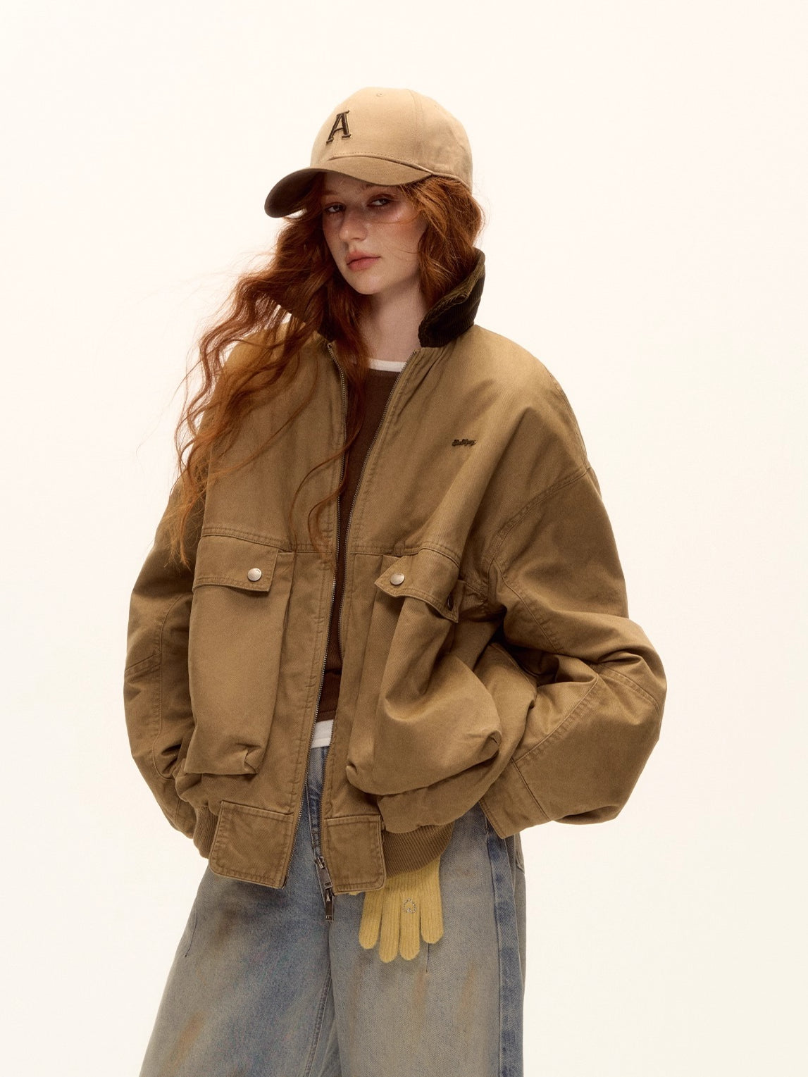 Asgony Retro Contrast Lettering Baseball Cap