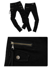 Vintage Washed Zip-Detail Skinny Jeans 1Jinn Studio