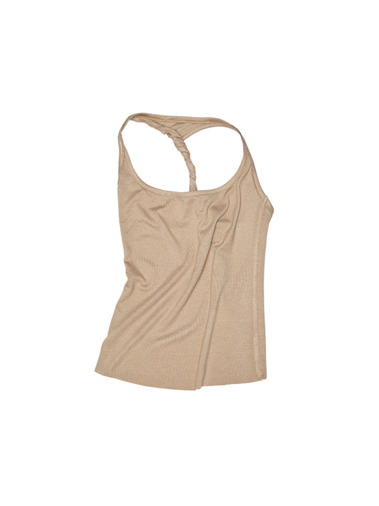 Large Round-Neck Knot Acetate Tank Top &amp; Skirt Set