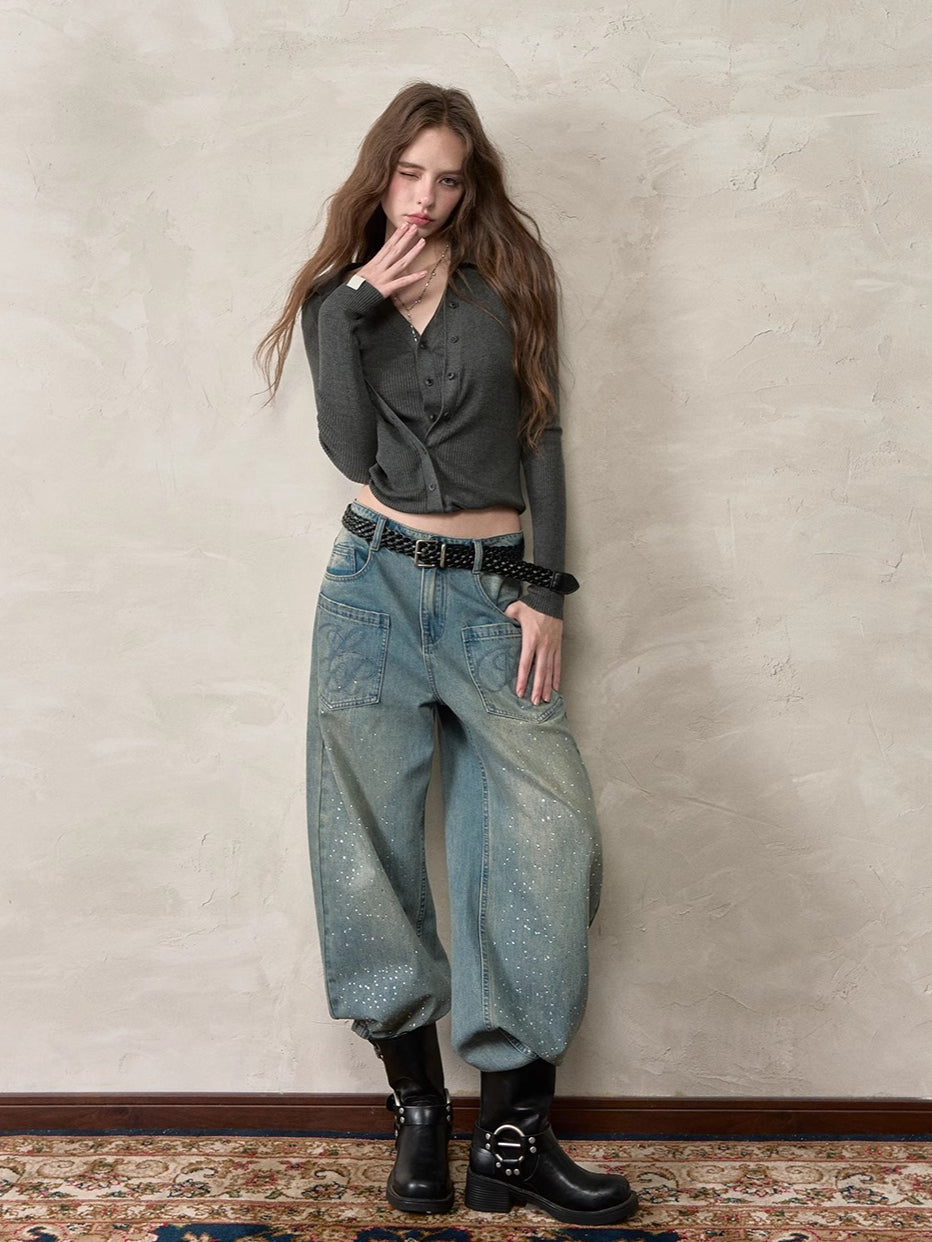 Layered Placket Faux Two-Piece Knit Cardgian