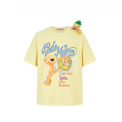 Bear Graphic Lollipop Oversized T-shirt