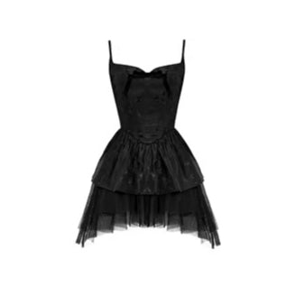 Night Bow Puff Irregular Camisole Dress