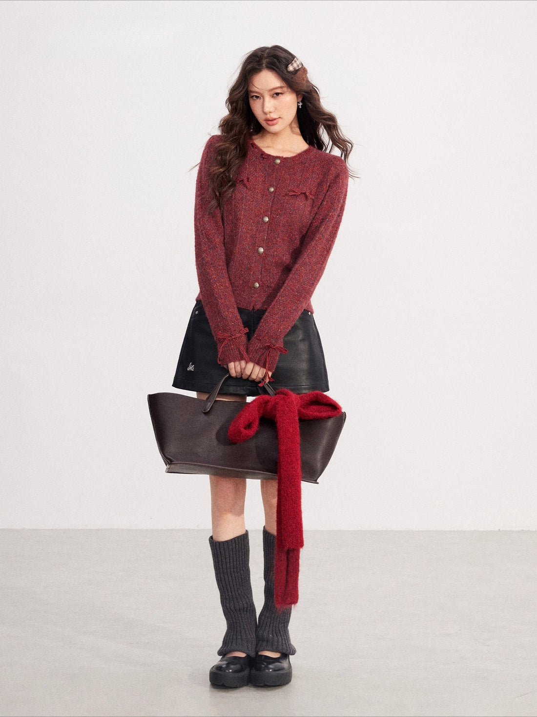 Bow-Detail Soft-Touch Knit Sweater