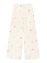 Floral Embroidered Casual Straight-leg Pants - CHINASQUAD