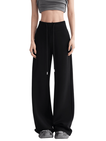 High-Waisted Knit Wide-Leg Trousers