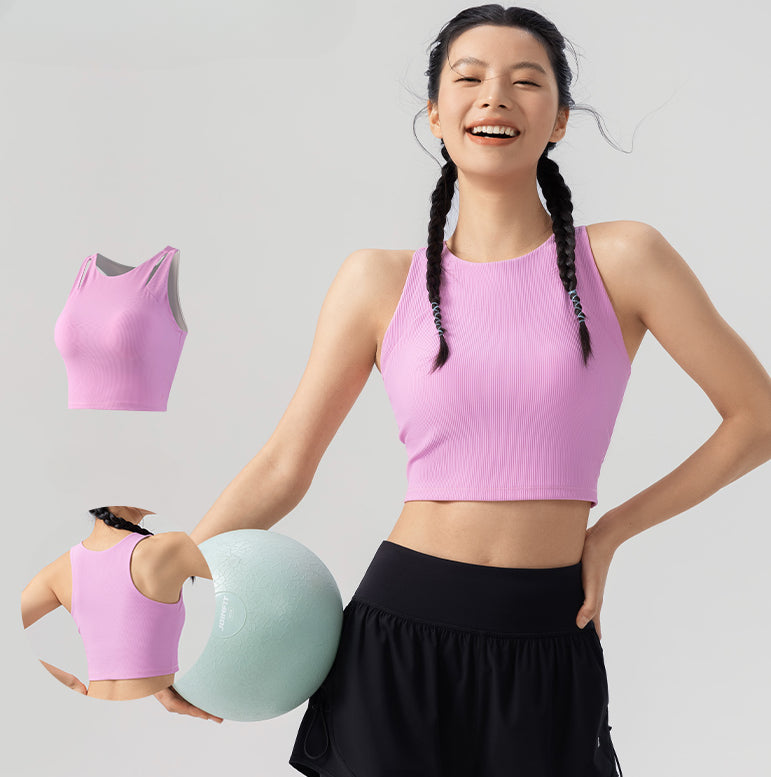 Double-layered Thin Strap Yoga Tank Top