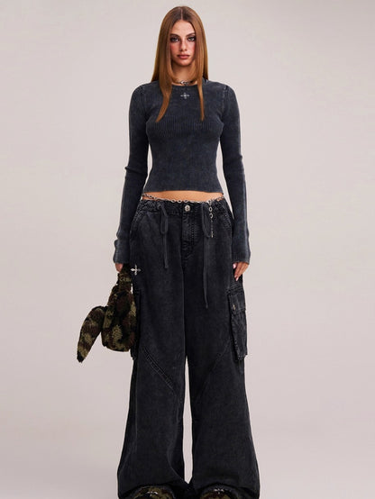 Wild Retro Long-Sleeve Knit Crewneck