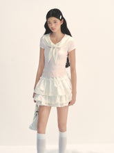 White Lace Trimmed Tiered Skirt - CHINASQUAD