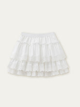 White Lace Trimmed Tiered Skirt - CHINASQUAD