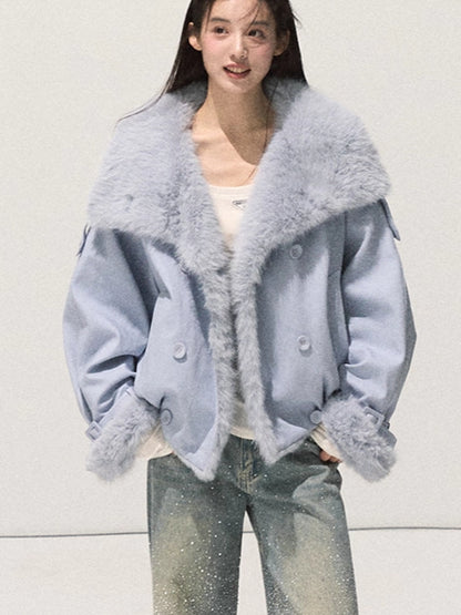 Fur-Collar Winter Parka Jacket
