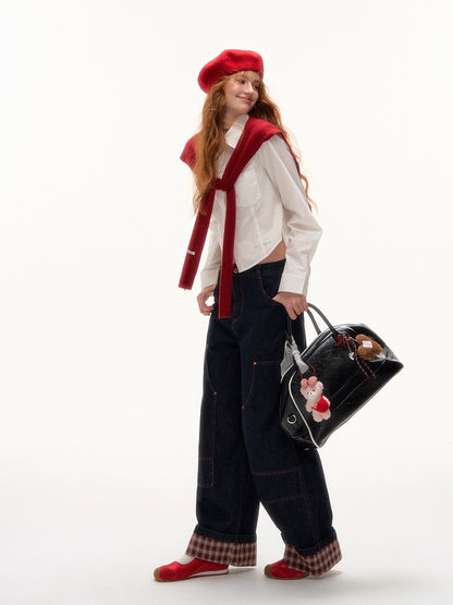 Solid Knit Tie-Front Shoulder Shawl