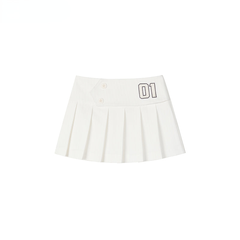 Pleated Sporty Mini Skirt