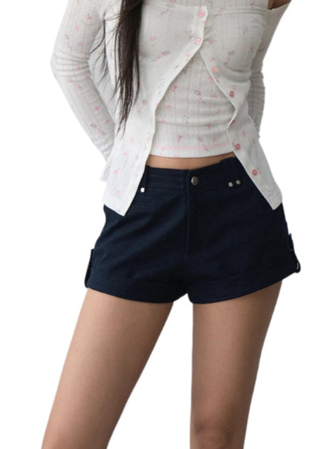 Rivet Cuffed Cargo Shorts - CHINASQUAD