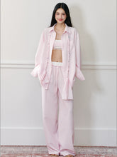 Pink Oversized Striped Shirt - CHINASQUAD