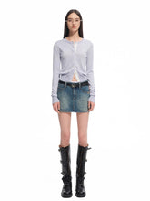 Rosemary Wool Spliced Knit Cardigan - CHINASQUAD