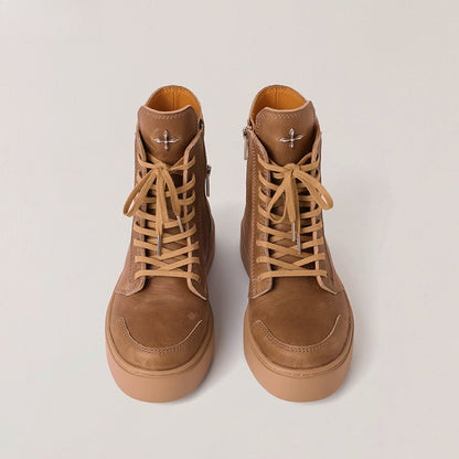 Compass Heritage Retro Leather High-Top Sneakers