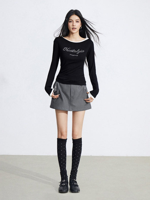 Rhinestone Embellished Slim-Fit T-Shirt