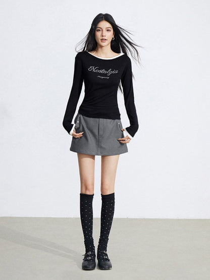 Rhinestone Embellished Slim-Fit T-Shirt