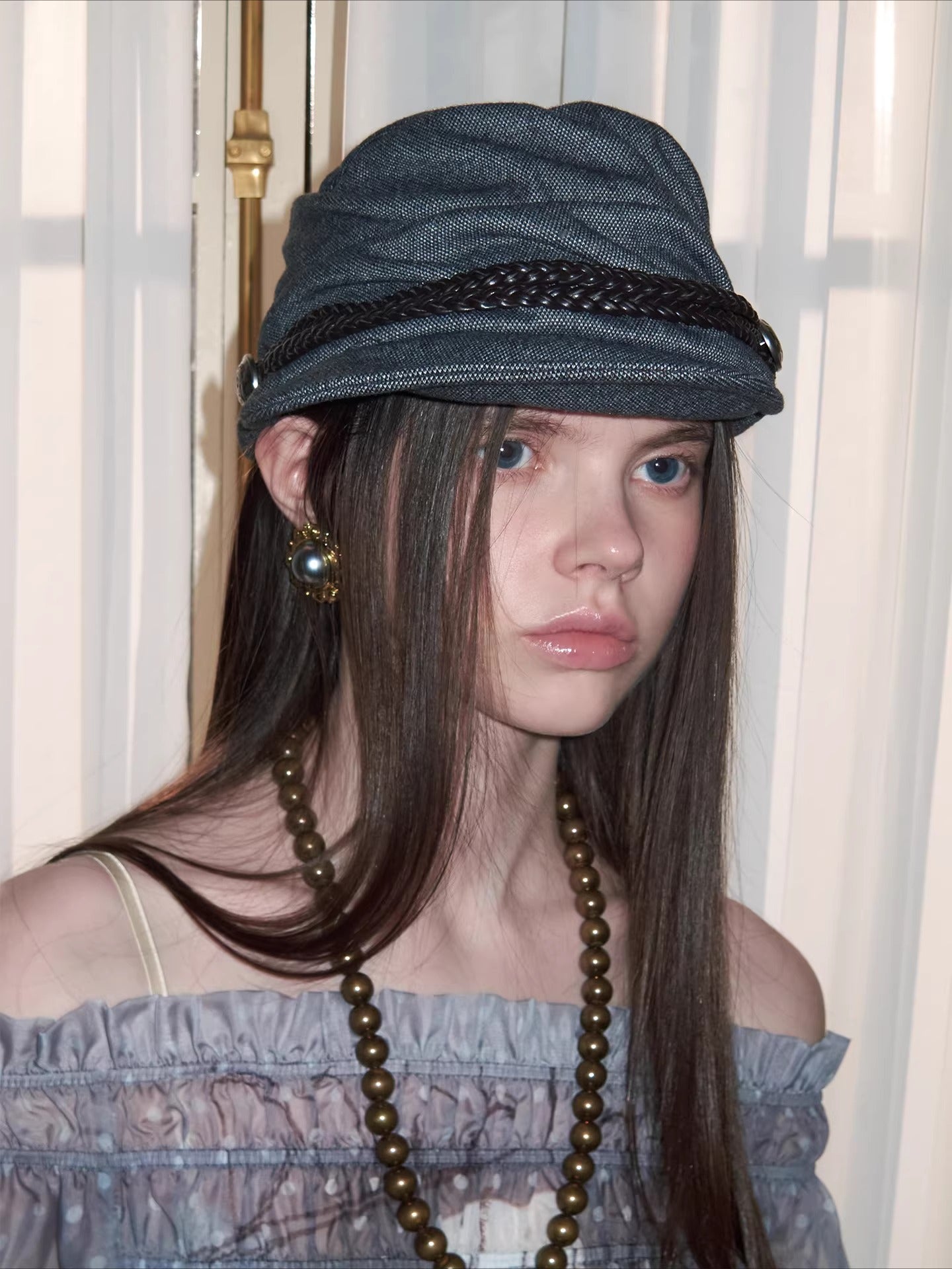 Court-Style Pleated Soft Baker Boy Cap