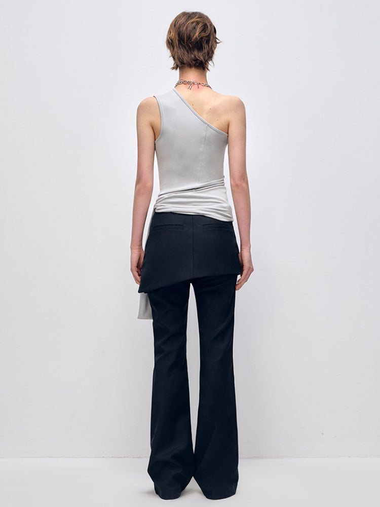 Irregular Slanted Single Shoulder Vest