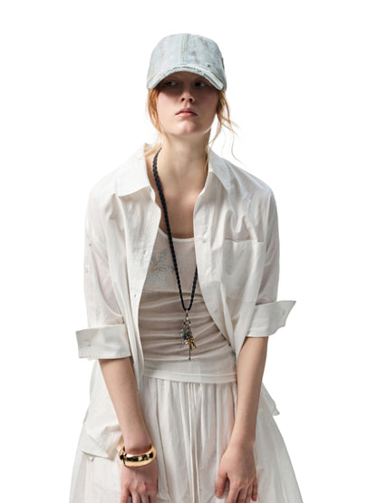 Mid Sleeve Loose-fit Shirt &amp; Skirt Set