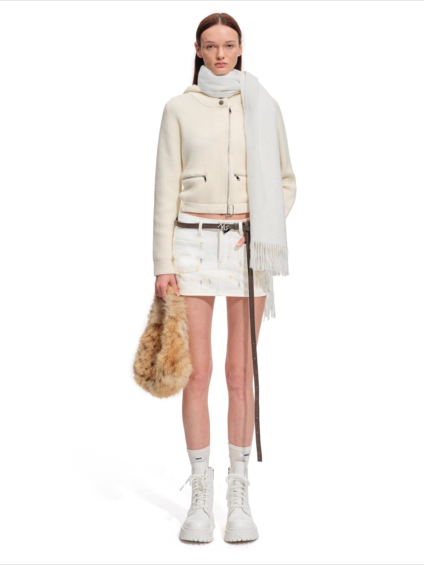 Garde Wool Ribbed Hooded Knit Cardigan