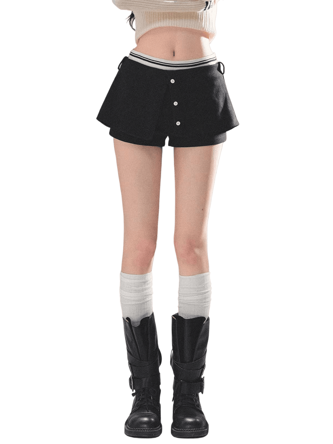 Miu-Style A-Line Skort Mini Skirt