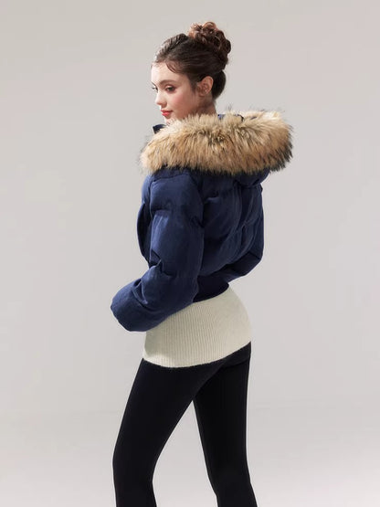 Retro Hourglass Waist Cotton Puffer Jacket