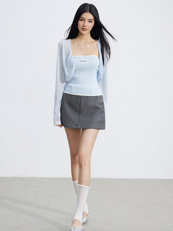 Shawl Cardigan and Bandeau Two-Piece Set