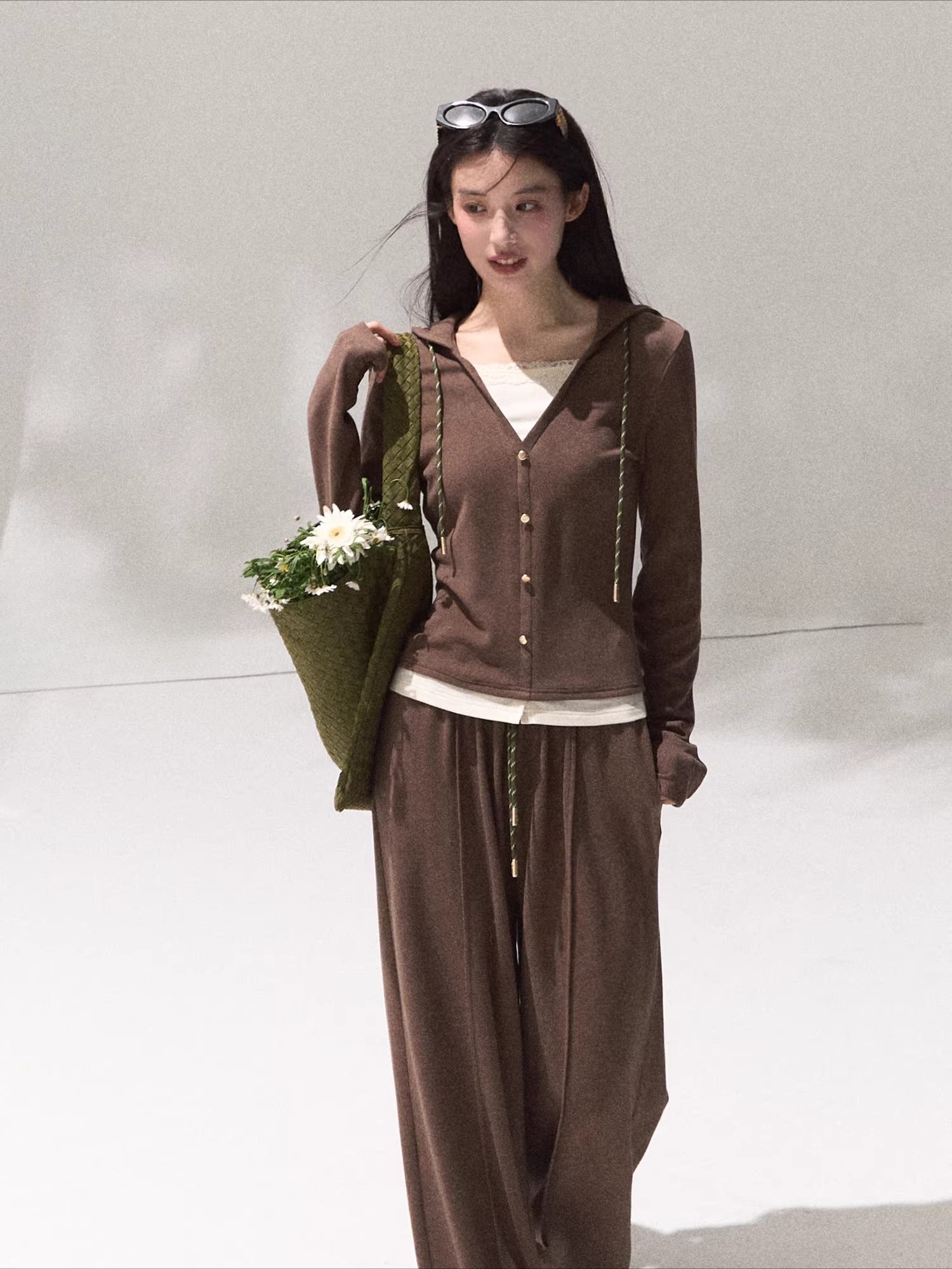 Knit Base Top &amp; Wide-Leg Pants Set