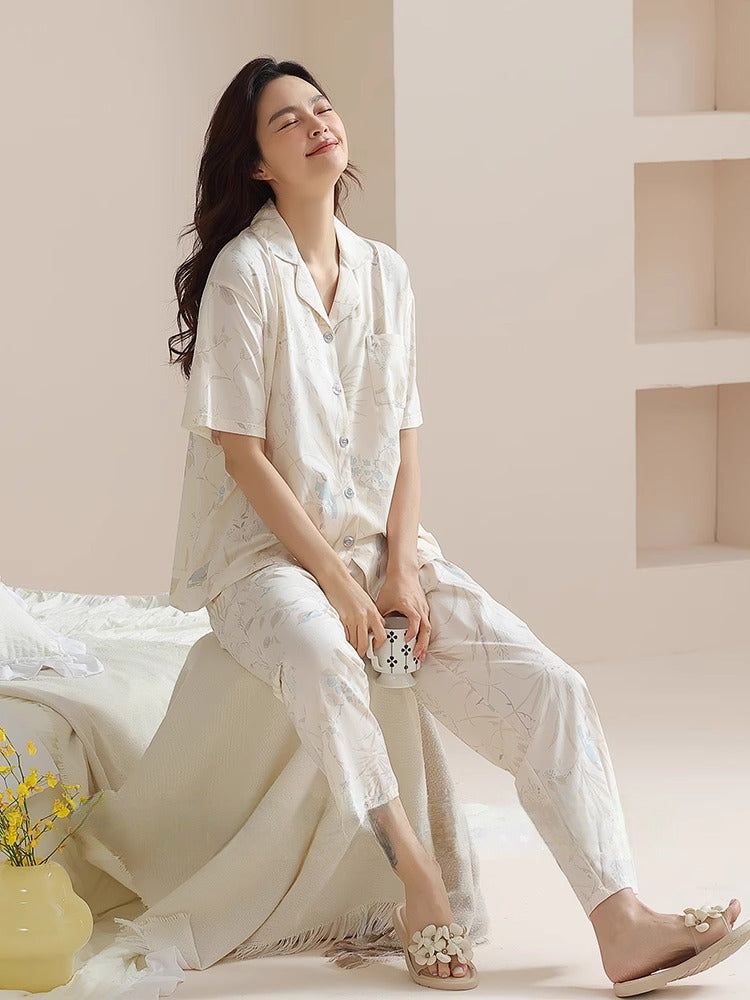 Heavenly Silk Pure Cotton Home Loungewear Set