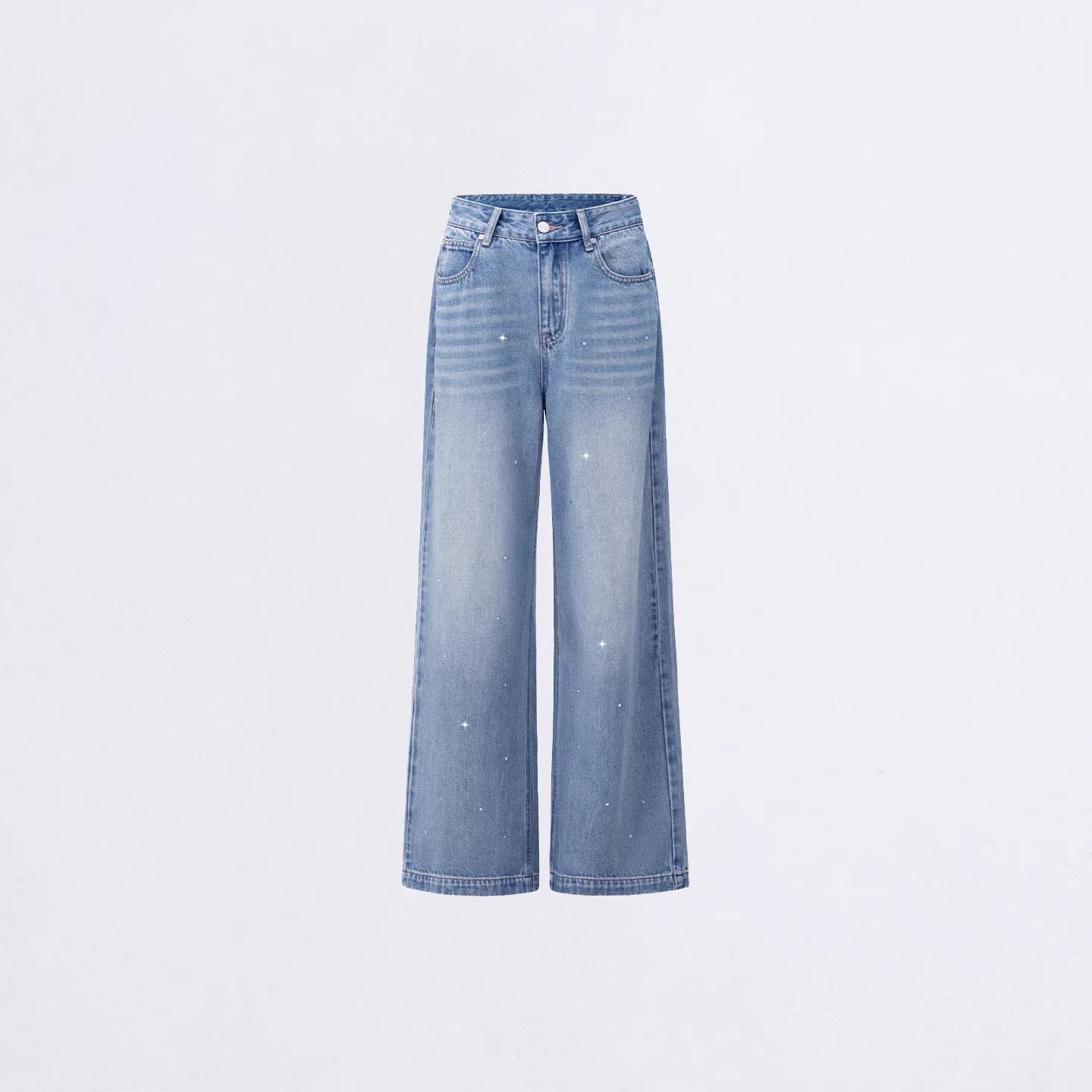 Heart Stud Wide-Leg Jeans