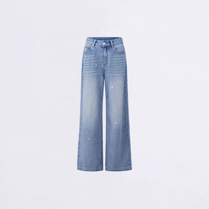 Heart Stud Wide-Leg Jeans