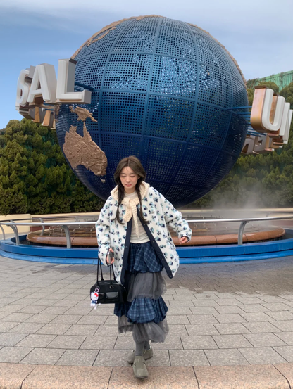 Double-Sided Quilted Colorblock Down Jacket