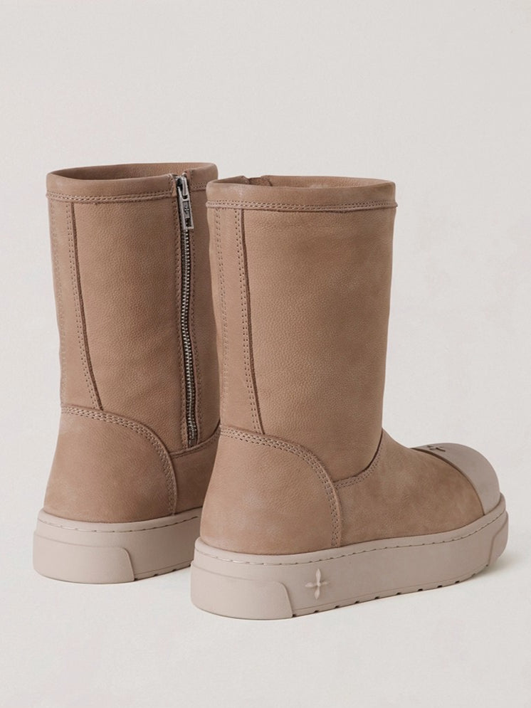 Sherpa Leather Wool Snow Boots