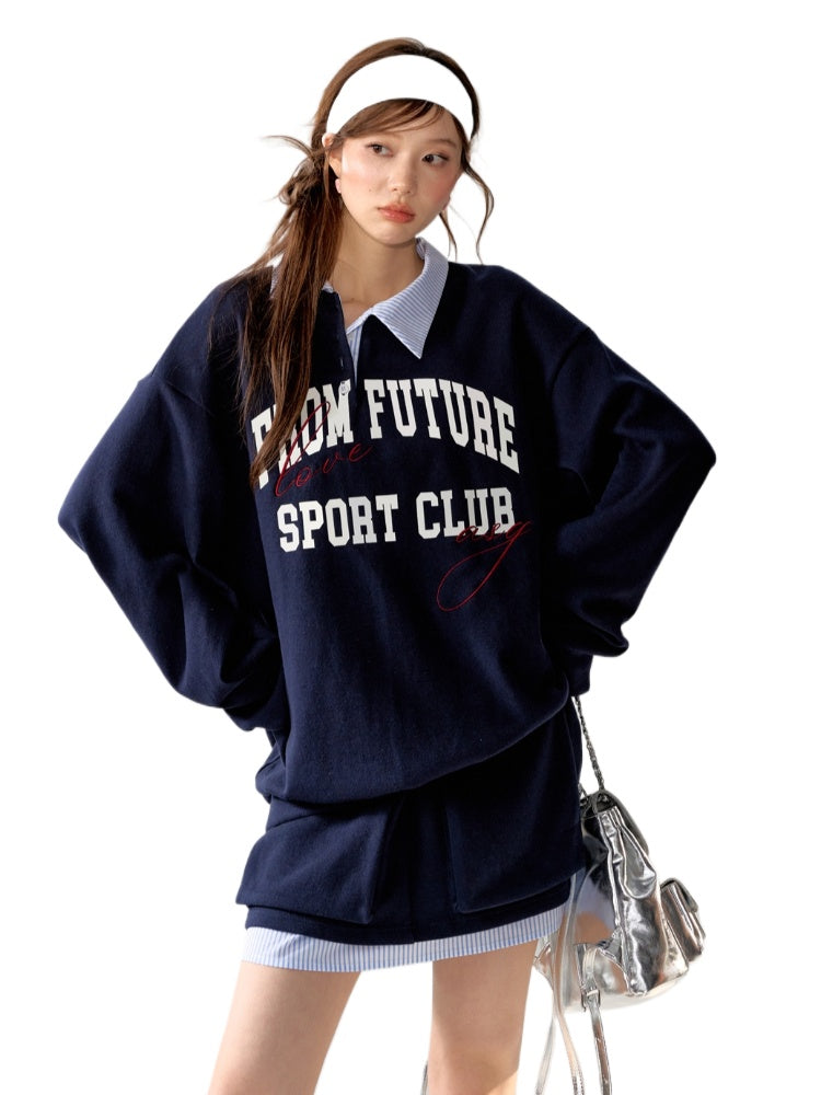 American College Style Sports Sweatshirt