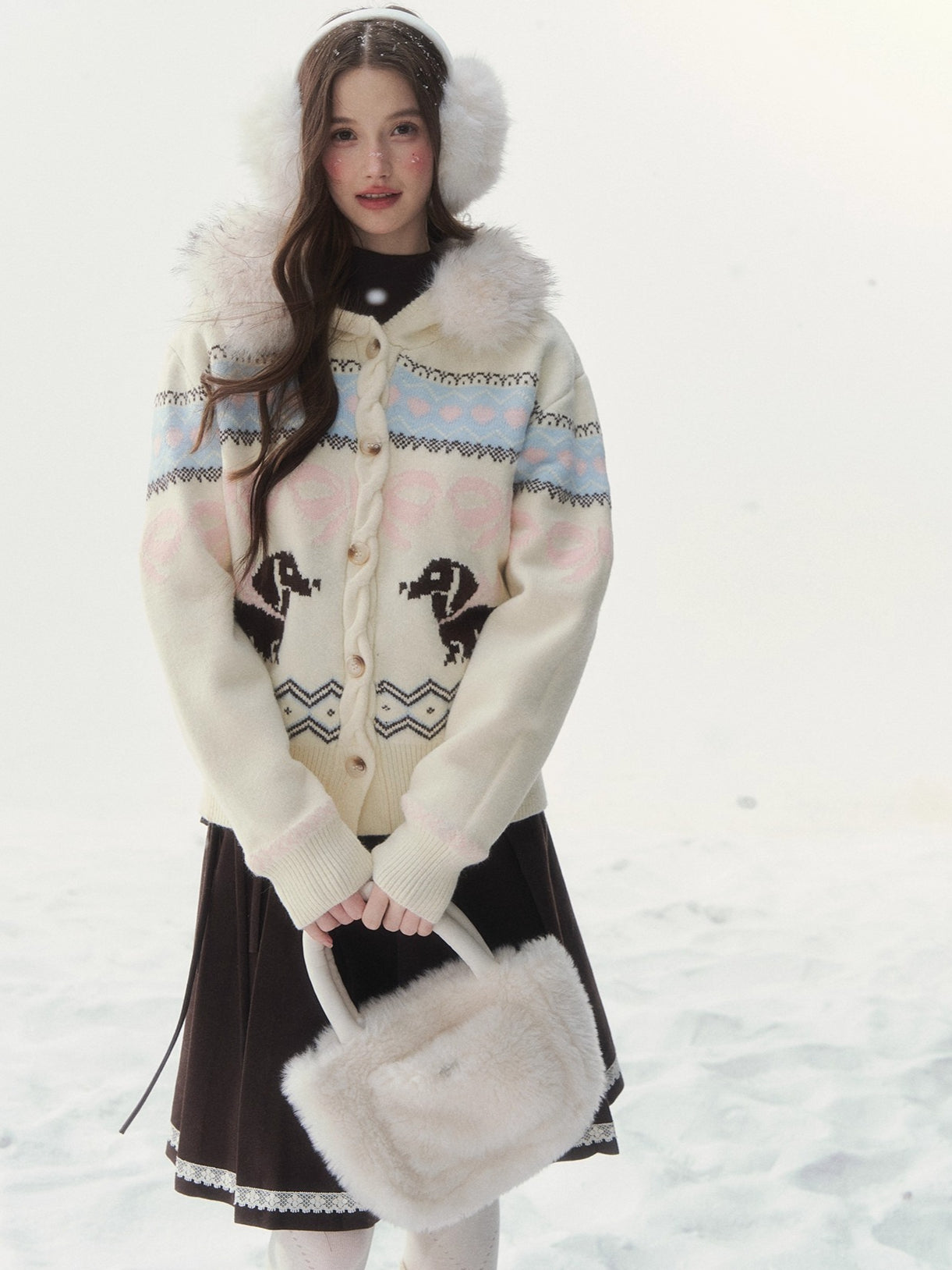 Vintage Dachshund Thermal Knit Sweater