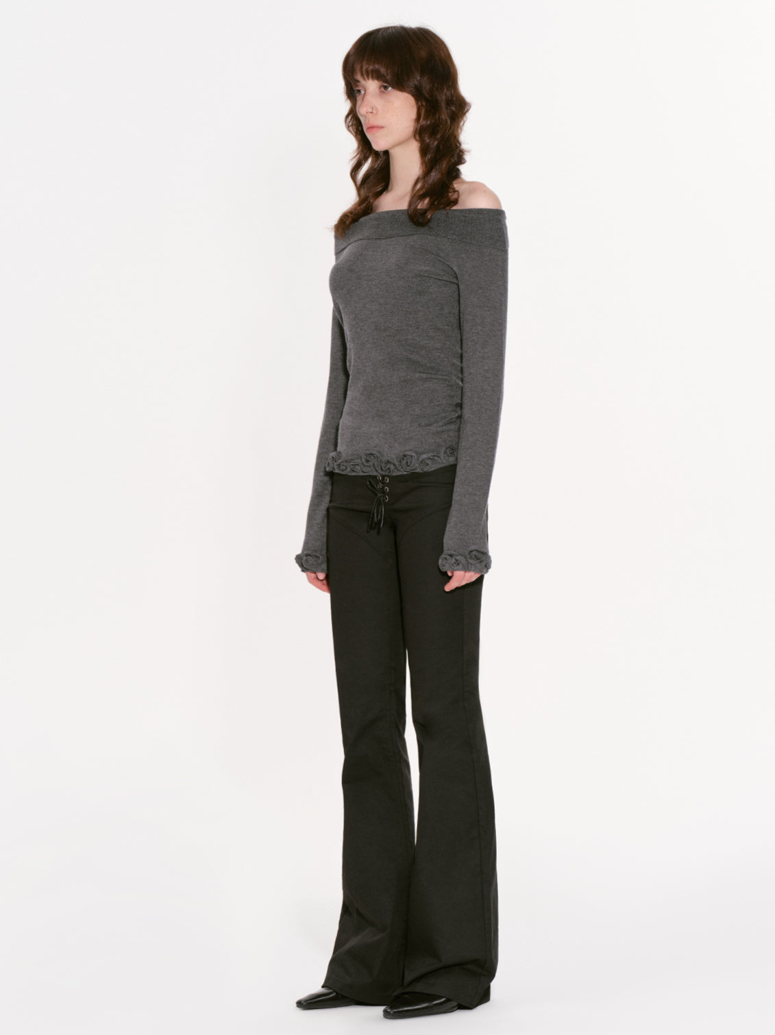 High-End Wool Off-shoulder Knit 