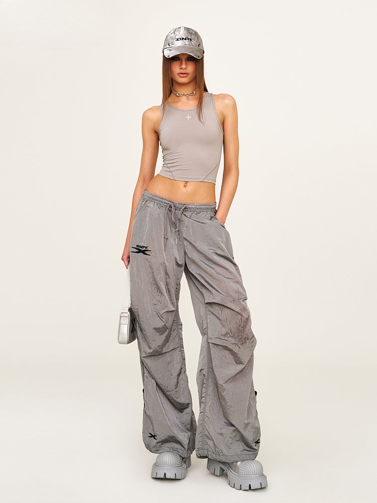 Embroidered Ultra-Light Wide-Leg Workout Pants - CHINASQUAD