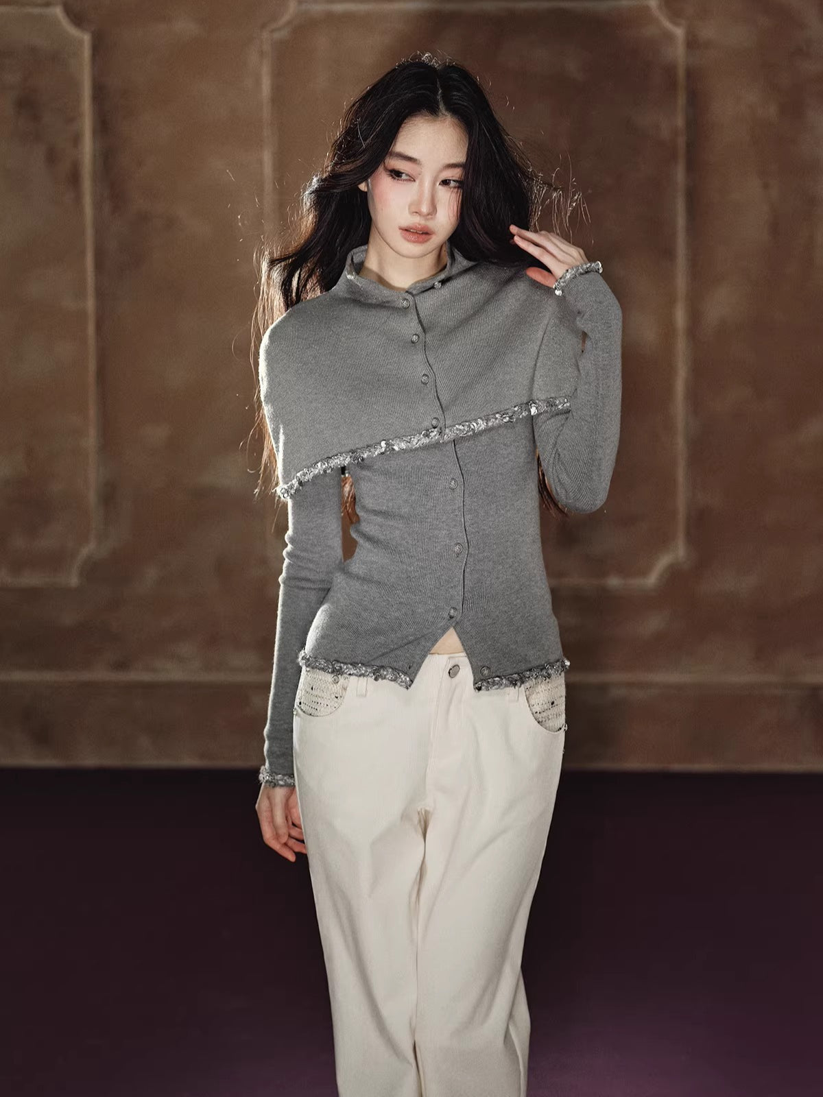 Detachable Cape Wool Knit Sweater