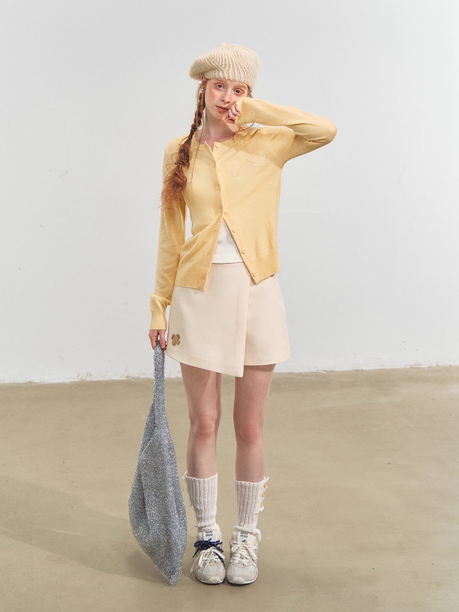 Playful Embroidered Patch Knit Cardigan