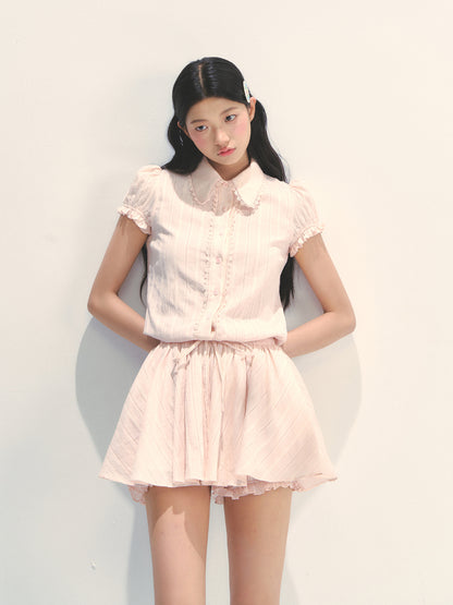 Pink Shirt-style Waist - cinched Dress - CHINASQUAD