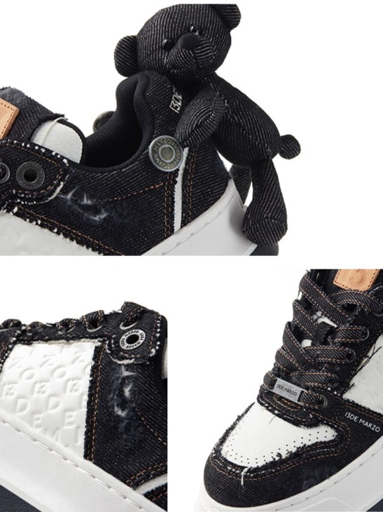 Retro Denim Patchwork Unisex Sneakers